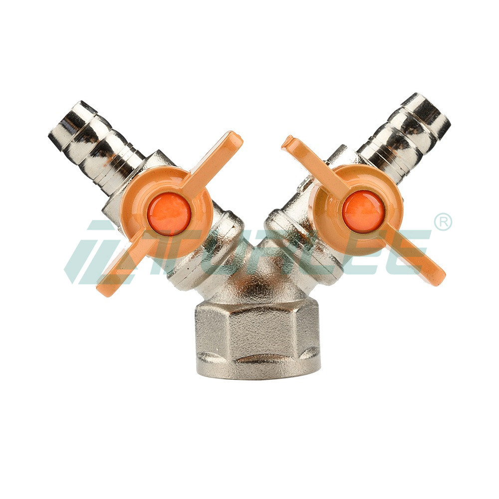 4-Point Y-type Inner Wire Two Plug Gas Valve [Nickel Plating]