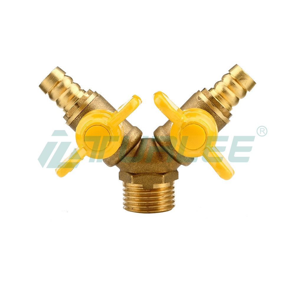 4-Point Y-type External Wire Two Plug Gas Valve [Tongben]