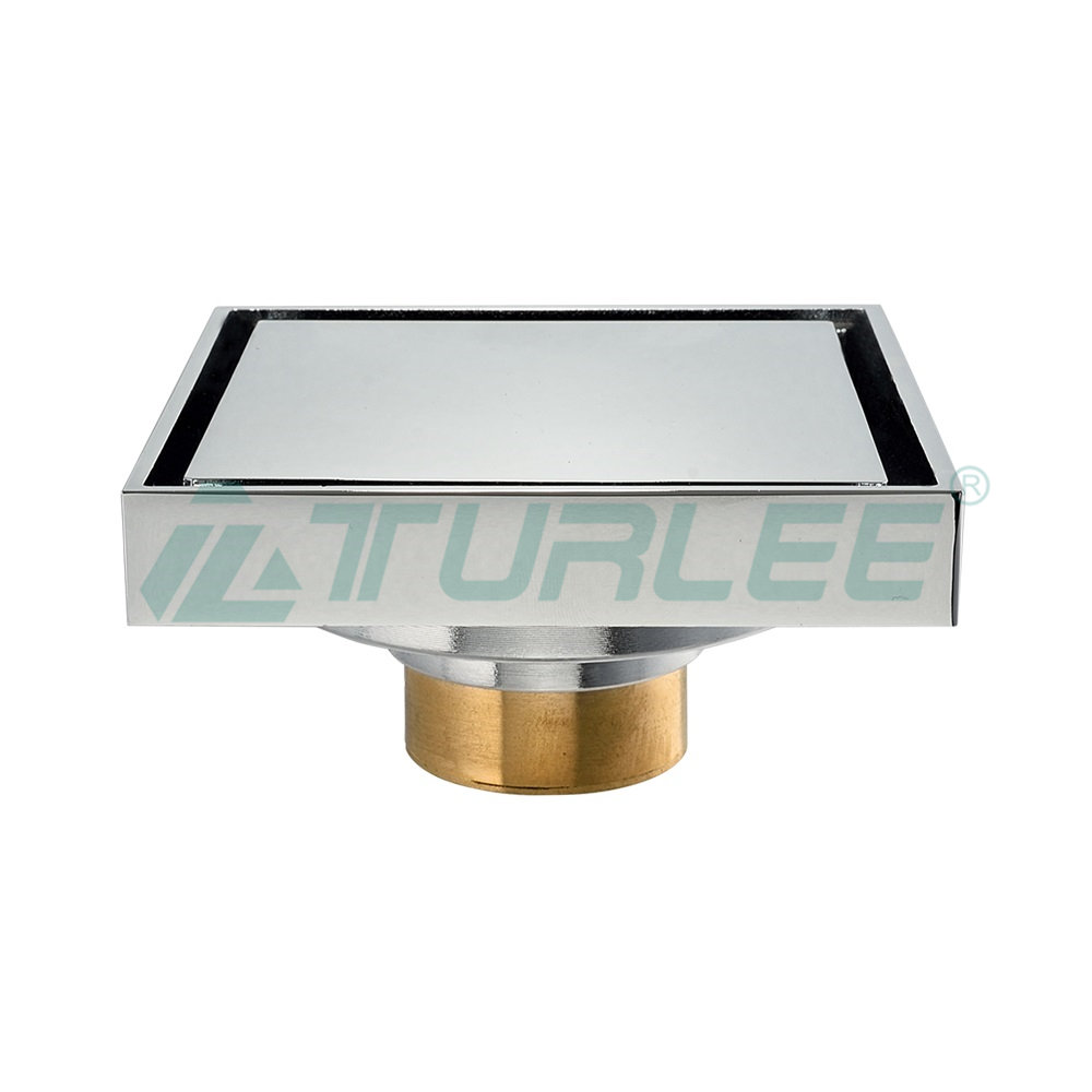 Silver Square Floor Drain with Fine Copper Plating