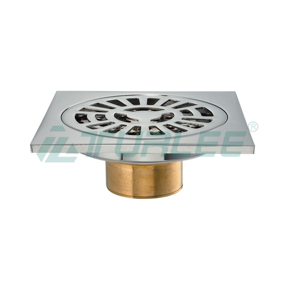 Mercedes Floor Drain with Fine Copper and Silver Plating