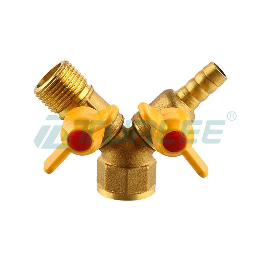 4-Point Y type Gas Valve with Inner and Outer Wire socket